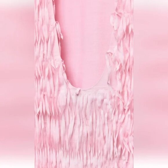 ZARA FRINGED MIDI DRESS - Picture 9 of 10